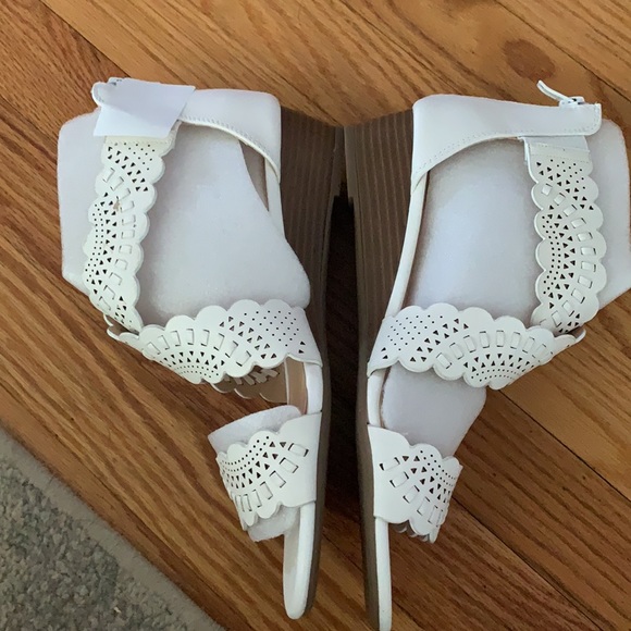 White Wedge Sandals - Picture 3 of 5